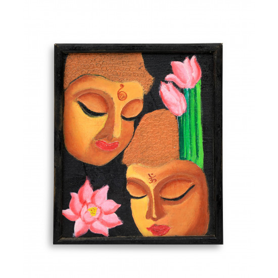 Budda face with women tanjore paintings